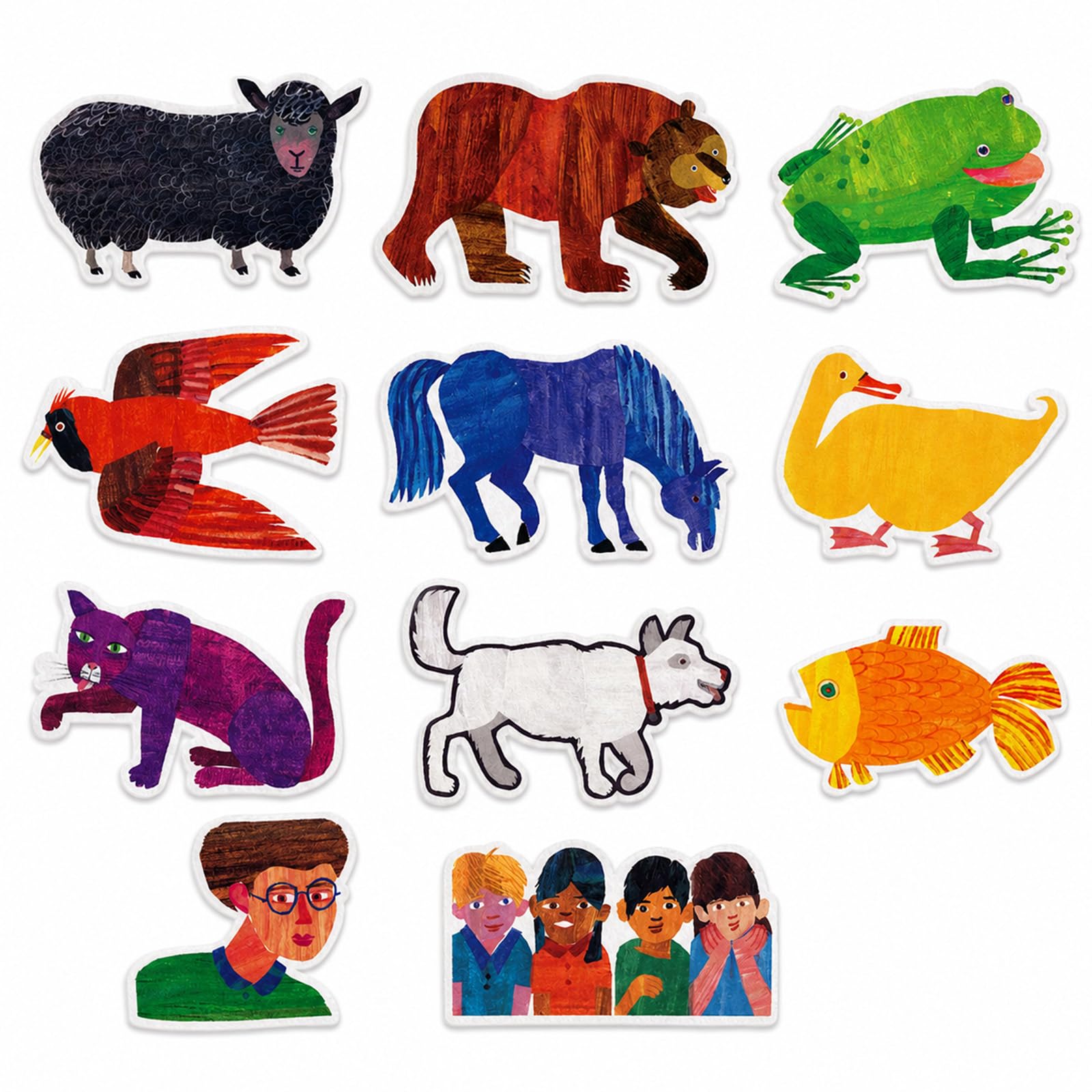 Thryvomniq Brown Bear Felt Story Set 11 Figures with Hook-and-Loop Dots