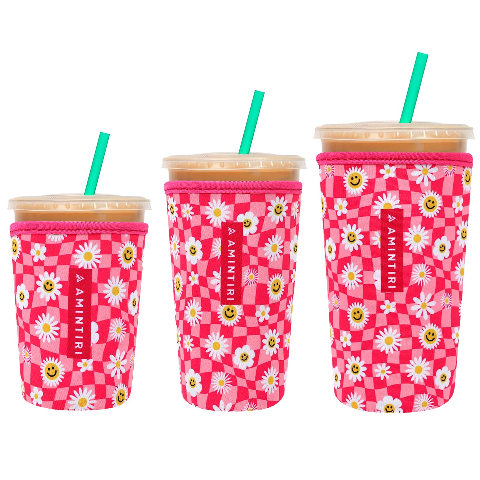 Amintiri Reusable Insulator Neoprene Sleeve for Iced Coffee &amp; Cold Soda