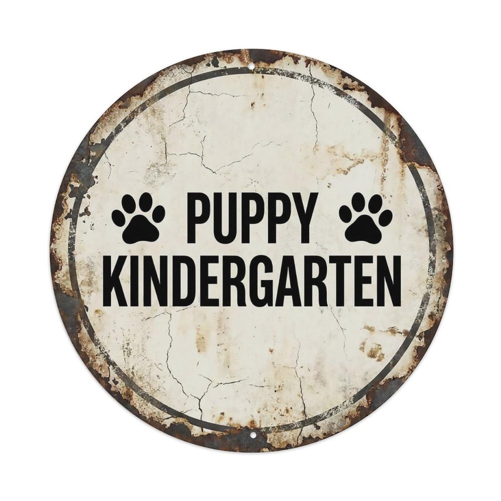 Vintage Puppy Kindergarten Decor Metal Tin Sign