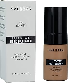 Valeera Full Coverage Soft Matte Oil Control Flawless 24HR Concealer Liquid Waterproof Foundation (105 - Sand)