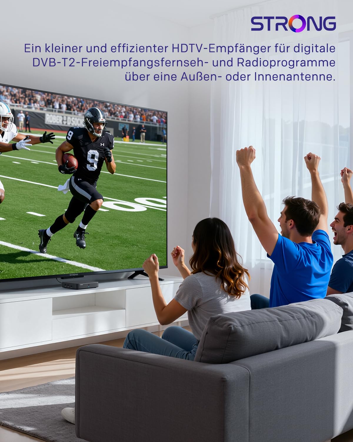 STRONG SRT420 4K Streaming Box Android TV mit Ethernet-Port, DVB-T2, 2GB RAM + 8GB Speicher, HDR10+