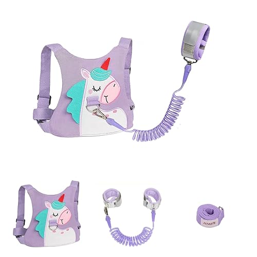 Correa para niños pequeños, arnés de seguridad para caminar y muñeca antipérdida para niñasniños de viaje (morado)