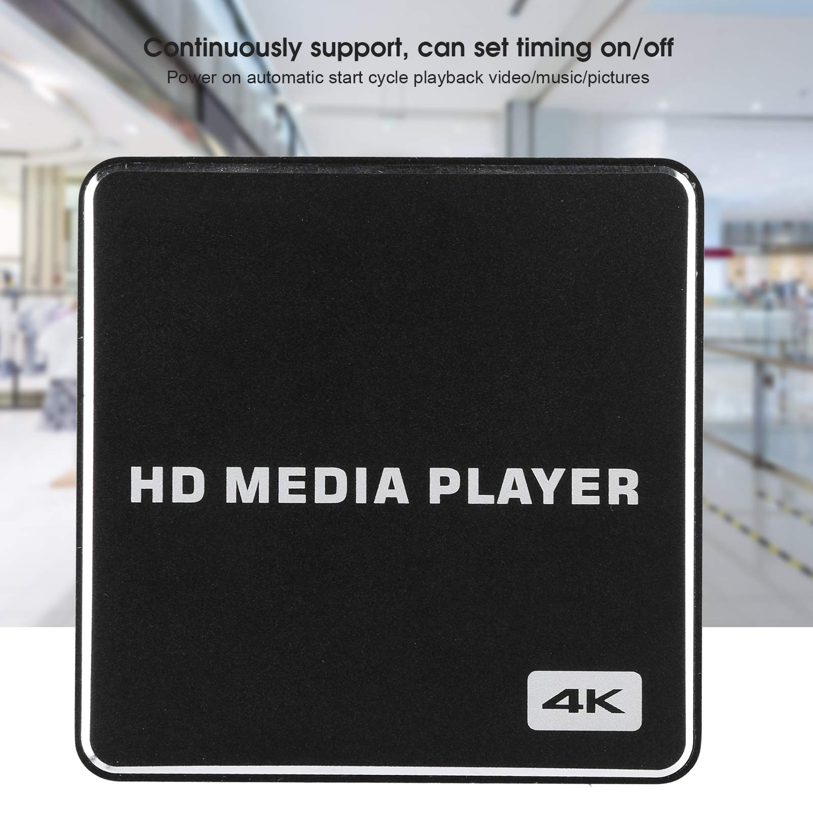 Lettore multimediale 4K con Telecomando, Lettore MP4 Digitale Portatile Mini 1080P Full-HD Ultra Media Player, Supporto HDMI, AV, HDR, Orizzontale, per Video, Foto, Musica(Me)