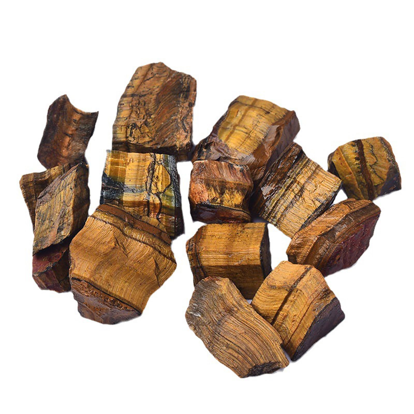 Hhhxkkuo Natural Tiger Eye Raw Stones – Genuine Rough Crystal Aroma Stones for Healing, Protection, Meditation & Crafts, 1000G,2~3cm