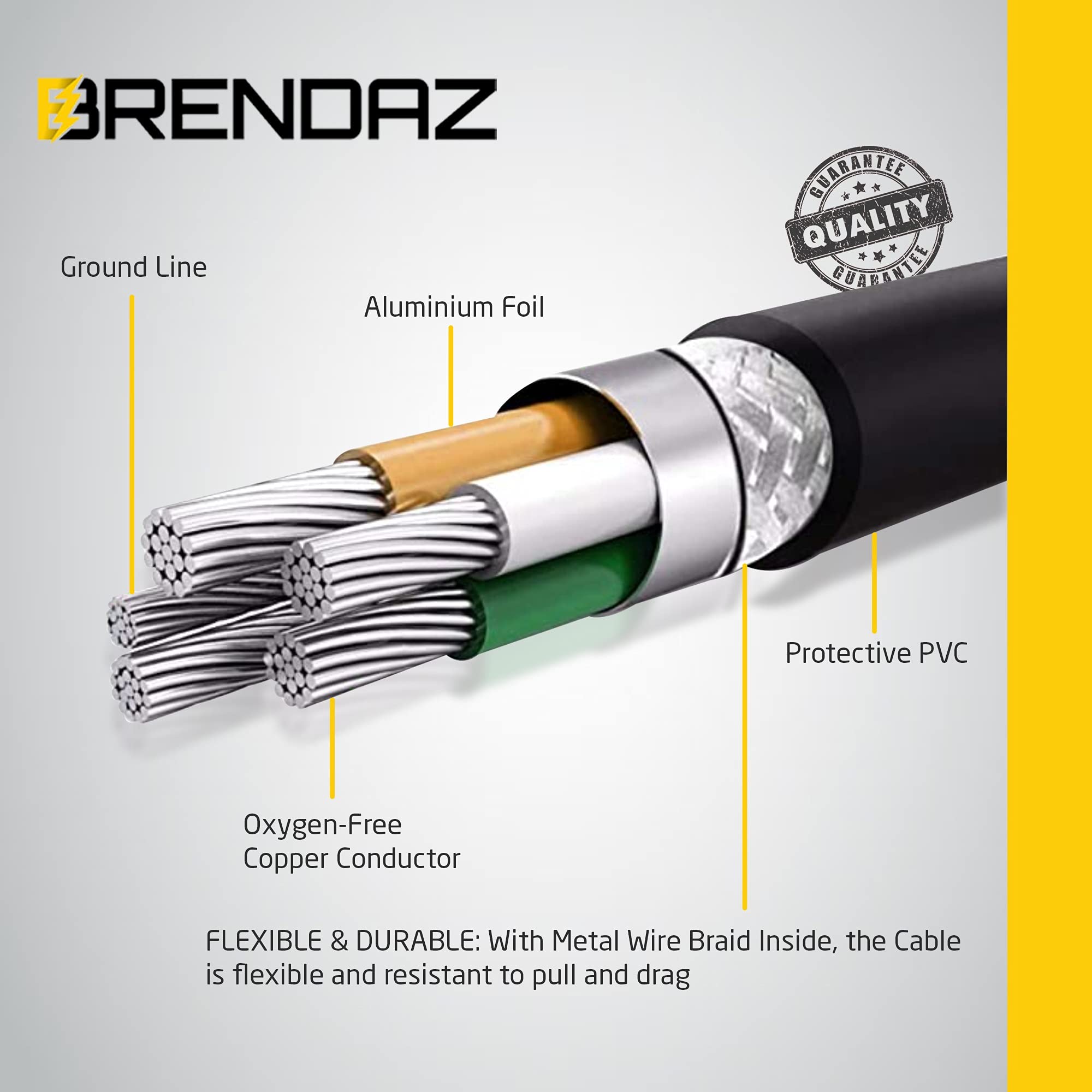 BRENDAZ Lot de 5 câbles de données Mini USB vers Mini B de 3 m – Câble Mini B avec qualité ultime de synchronisation et de charge compatible avec PS3, caméra embarquée, appareils photo numériques, PDA