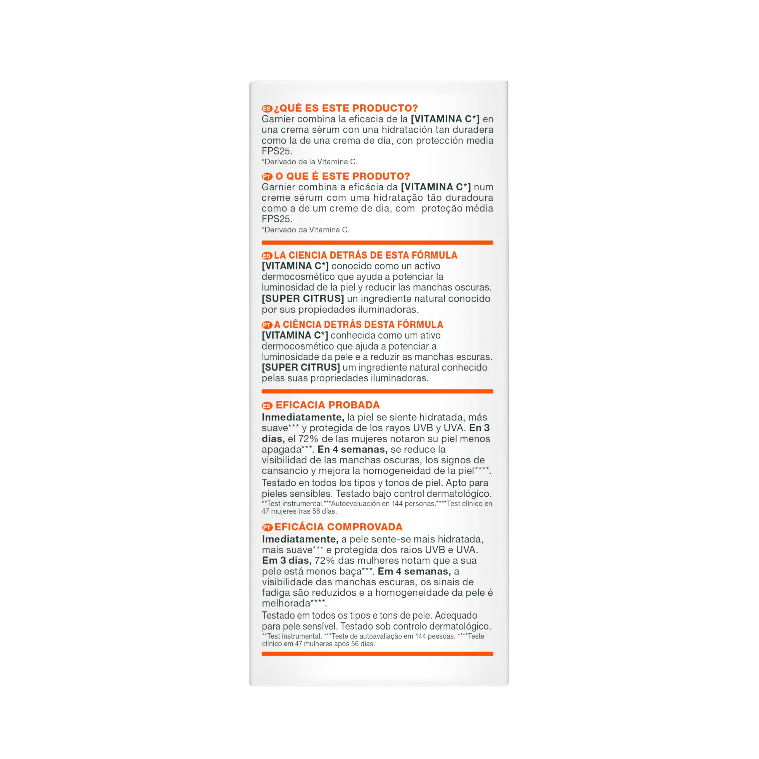 Garnier SkinActive Vitamina C 2 en 1 Crema Sérum Antimanchas Iluminadora FPS 25. Reduce manchas oscuras y corrige el tono irregular con 72 h de hidratación. Protección Media FPS25, 50 ml — view 2