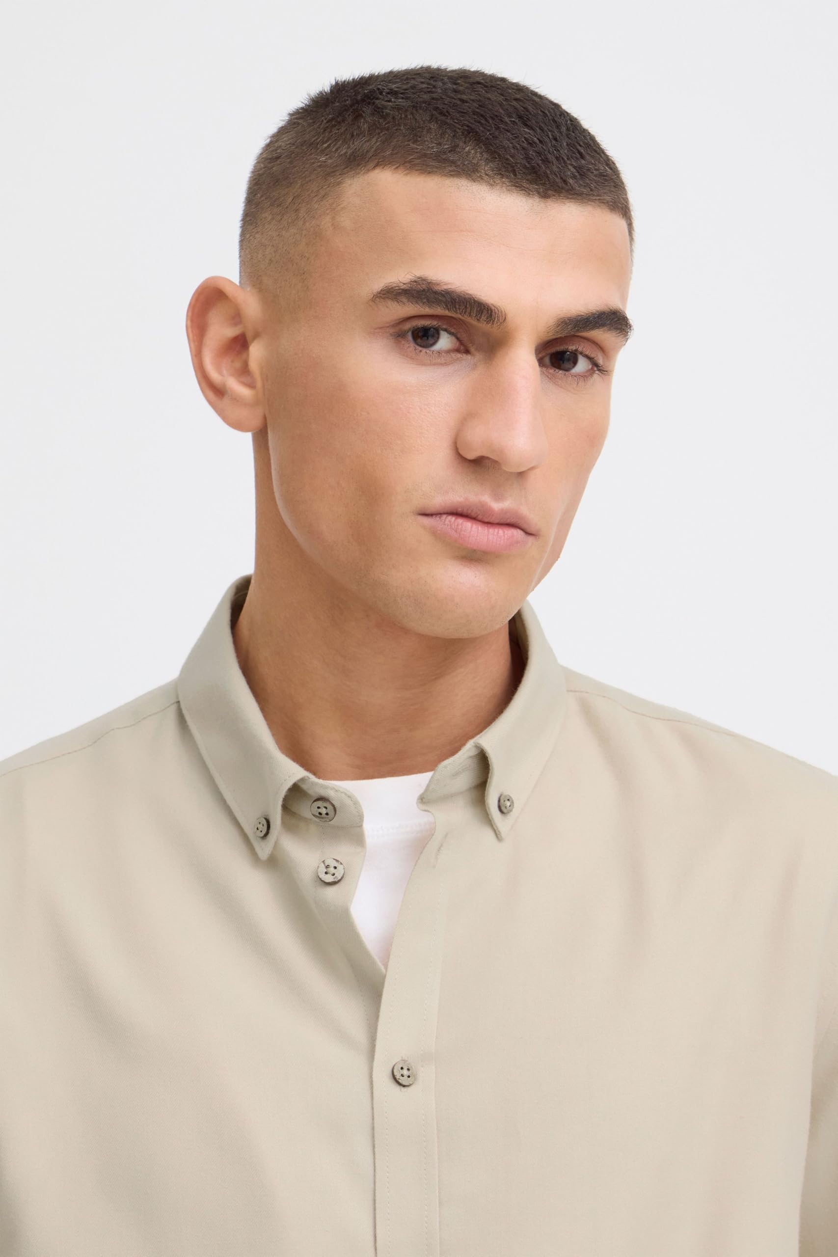 !Solid SDPete SH - Camisa básica de Manga Larga para Hombre con Cuello Abotonado, Resistente algodón y poliéster de Calidad