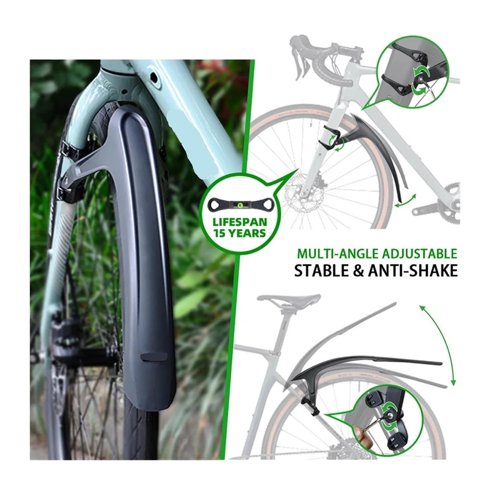 Garde-boue de vélo gravier route garde-boue à dégagement rapide PP 700C