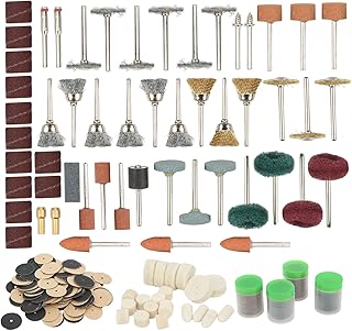 Cocoarm 347-teiliges Drehwerkzeug-Set aus Metall, Multi-Drehwerkzeug-Zubehör, 1 8-Zoll-Schaft Zum Schneiden, Schleifen, Polieren, Schleifen, Reinigen, Entgraten auf Holz, Metall, Glas, Keramik