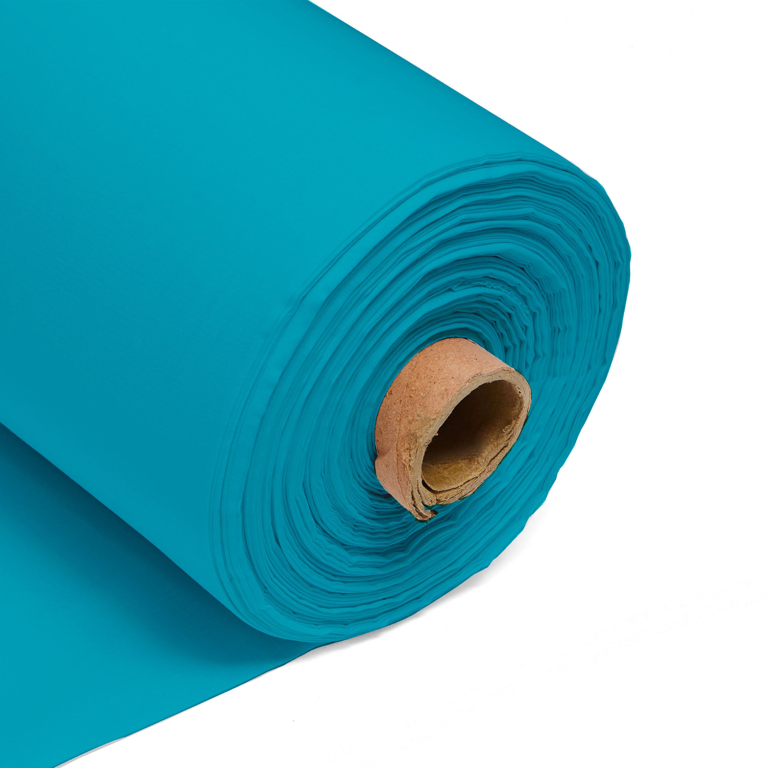 Aqua 100% Cotton Plain Fabric – 60 Inch 150cm Wide 150GSM Material - Sewing, Dressmaking, Quilting, Curtain Linings, Pillowcases & Totes by Discount Fabrics LTD - Half Metre