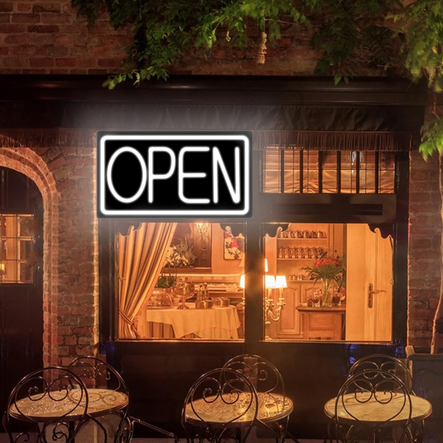 Open Signs for Business Ultra Bright LED Neon Open Signs 16 Inch Plug In Electric Light Up Open Sign with Hours ON/OFF Switch for Business Storefront Window Glass Door Shop Florists Bar Salon Cafes - Image 3