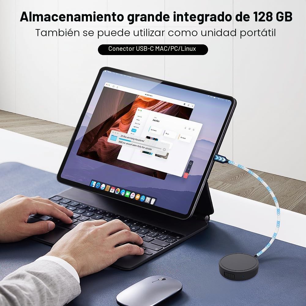 Grabadora activada por voz de 132 G (9800 horas) - Grabadora de voz Elasound con reducción de ruido triple inteligente de IA, grabadora de audio portátil para trabajo, conferencias,