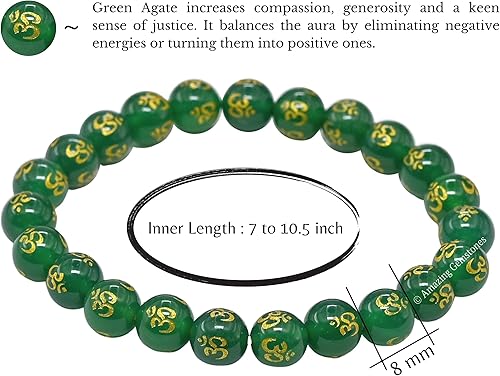 Vista 536 de Amazing Gemstone Crystal Bracelet for Women Men's Gifts - Protection Healing Crystal Bracelet - 8mm Gemstone Beaded Stretchable Bracelet Pulseras