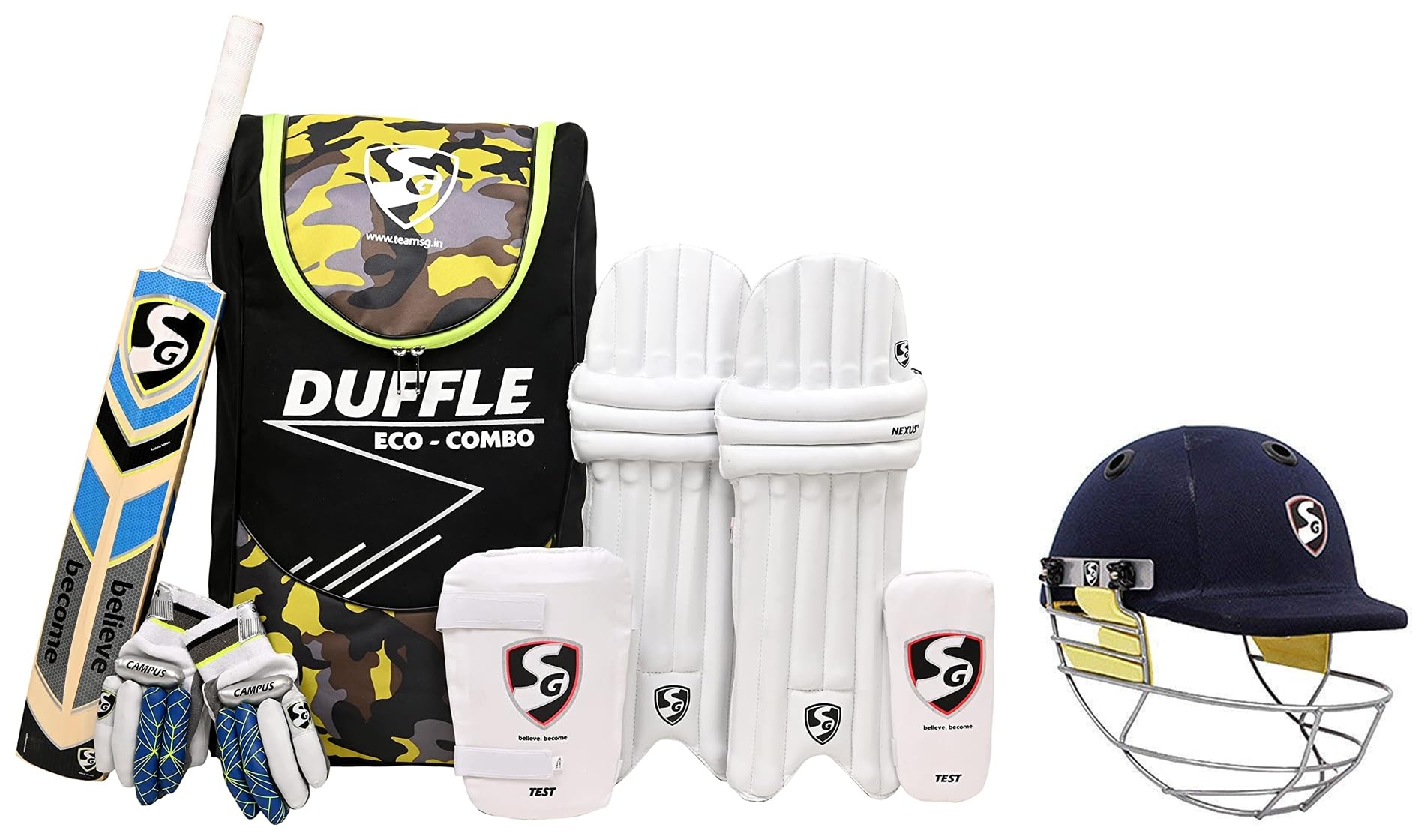 SG Kashmir Eco Cricket Kit, Full Size blazetech m Cricket Helmet, Medium-image-33