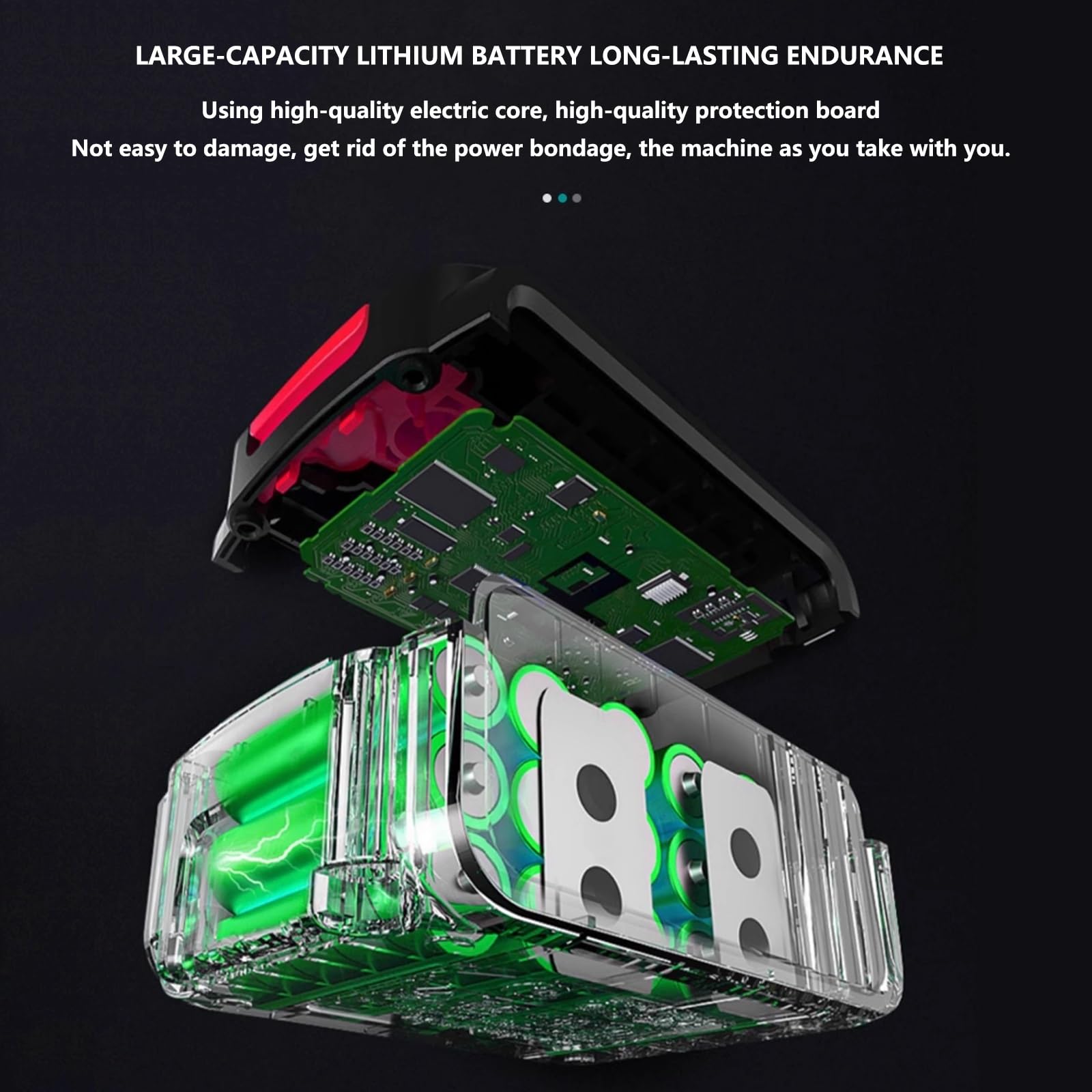 Lijadora Orbital Sin Cable 21V, con 6 Velocidades Variables 7000-11000 RPM Lijadora a Batería for Madera, 30 Piezas de Papel de Lija y Bolsa Recogedora de Polvo, Con 2 Baterías