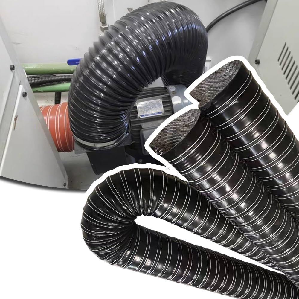 Manguera de refrigeración de Frenos para automóviles de Alta Temperatura - 1 m (3,3 pies) Tubo de admisión de inducción Negro, conducto de Aire Duradero para una eficiente evacuación de gase