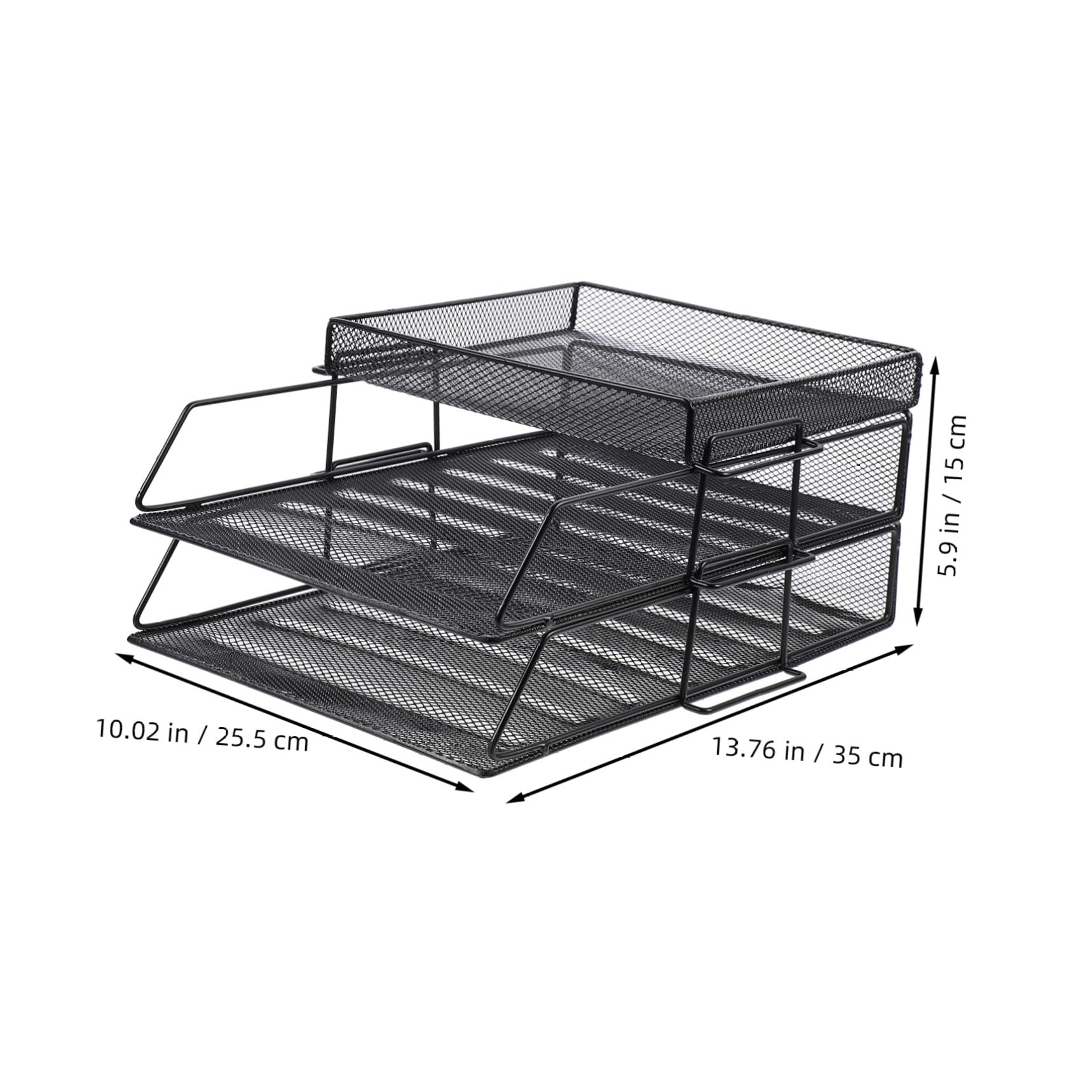 Portadocumenti da Scrivania in Metallo Nero Design a Rete Multipla, Organizzatore per File e Documenti Ufficio, Scaffale Portaoggetti Regolabile