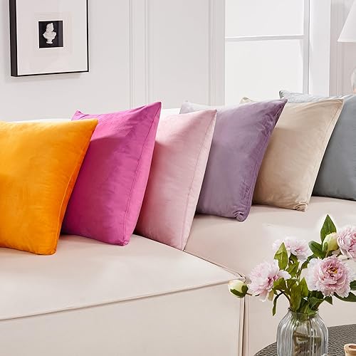 Miniatura 4 de Deconovo - Fundas de almohada, tejido suave, terciopelo. Fundas de almohada, elegantes fundas de almohada