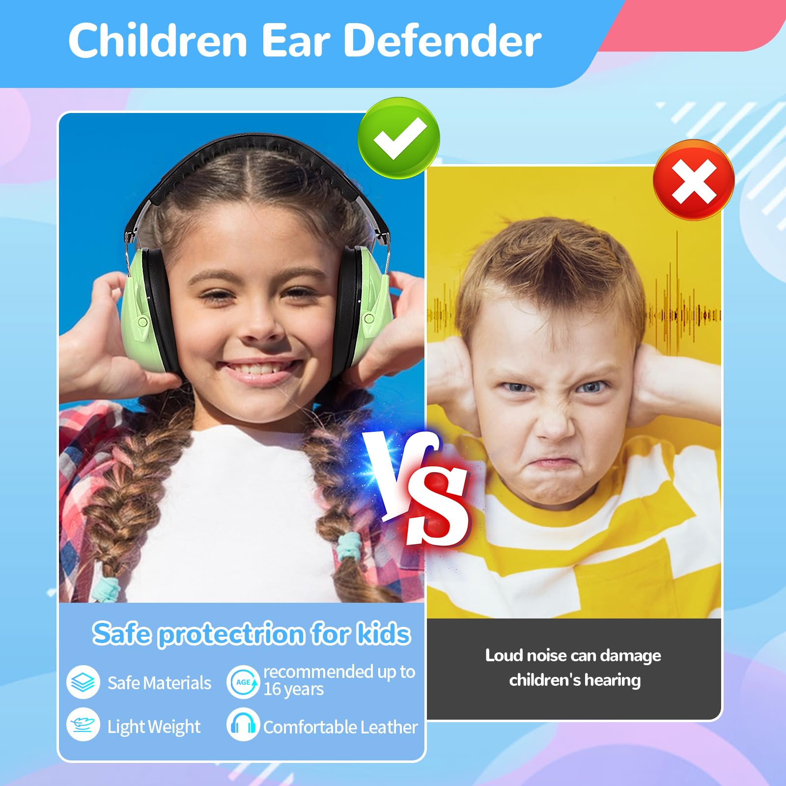 BOLIFIER Kids Ear Defenders for Children,3 Pack Safety Earmuffs Ear Protectors Noise Reduction Headphone Ear Protection Earmuffs for Boys Girls - Image 2