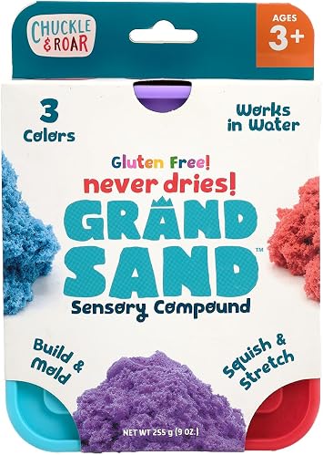 Chuckle & Roar Grand Sand, Sand Art Kit, Party Favors, Never Drying, 3 Pack