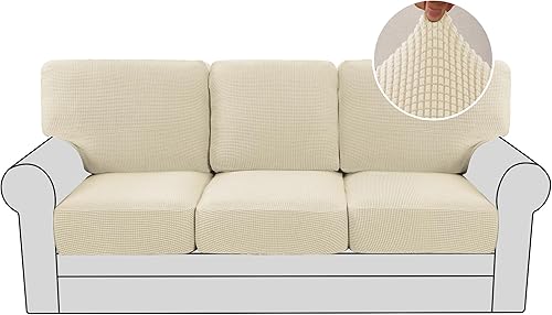 Miniatura 64 de H.VERSAILTEX Fundas de Sofá de Amor de Varias Piezas para Sofá de 2 Cojines, Fundas de Cojín de Sofá de Alta Elasticidad, Tela de Sarga Texturizada