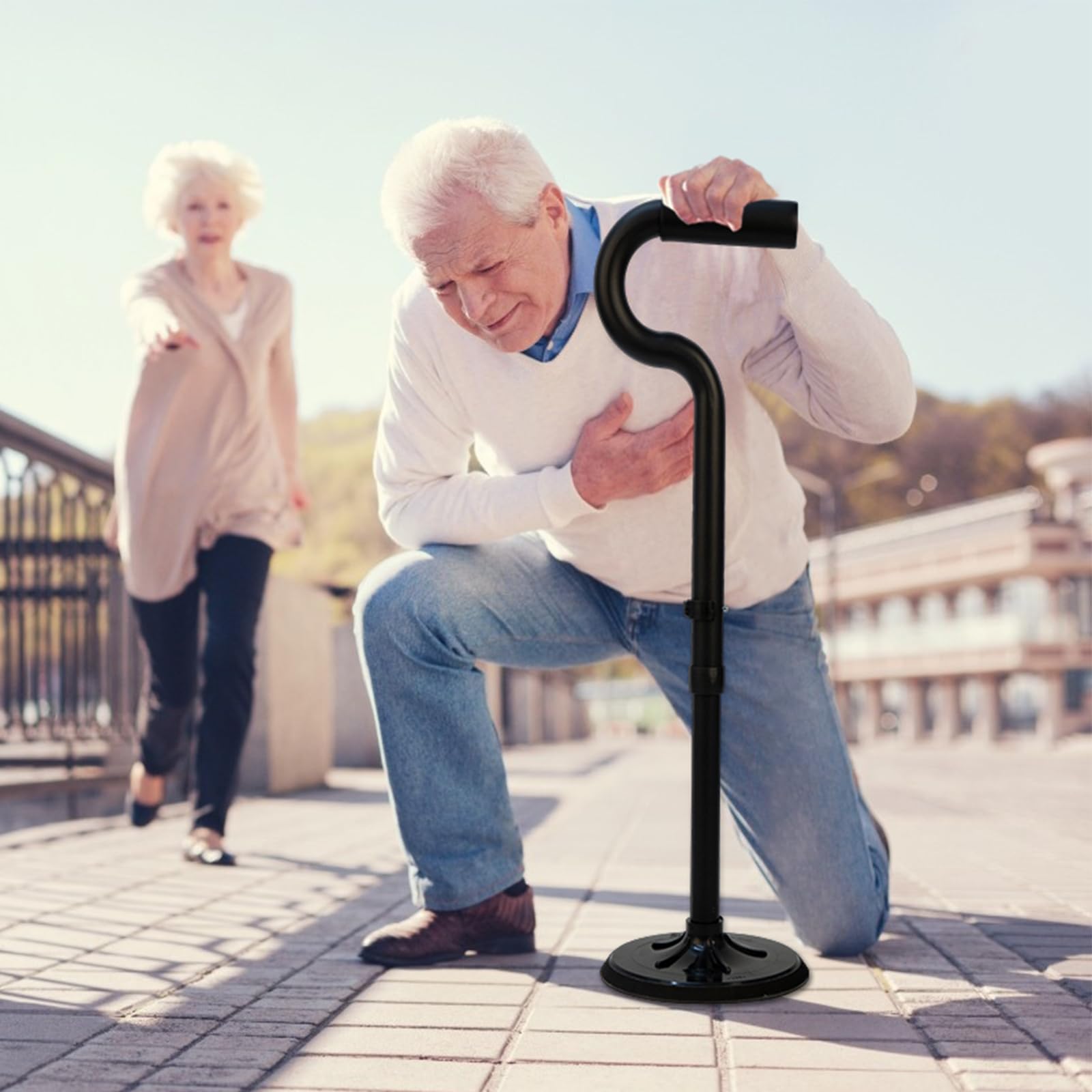 Herramienta de ayuda de movilidad ajustable, ayuda de pie, ayuda de pie para ancianos, personas mayores y discapacitadas, equipo de soporte estable para levantarse en interiores, trabajo en el jardín