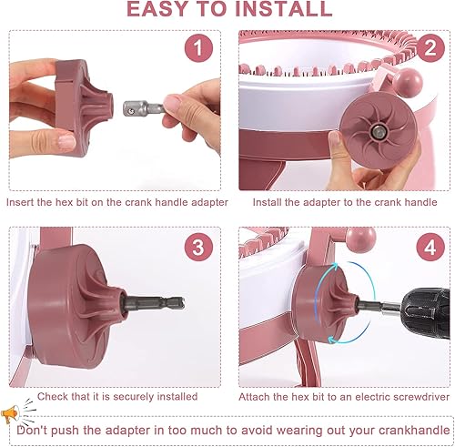 Miniatura 10 de Máquina de tejer, telar de tejido inteligente de 40 agujas para tejer telar redondo, tabla de tejer giratoria máquina de telar de doble punto,