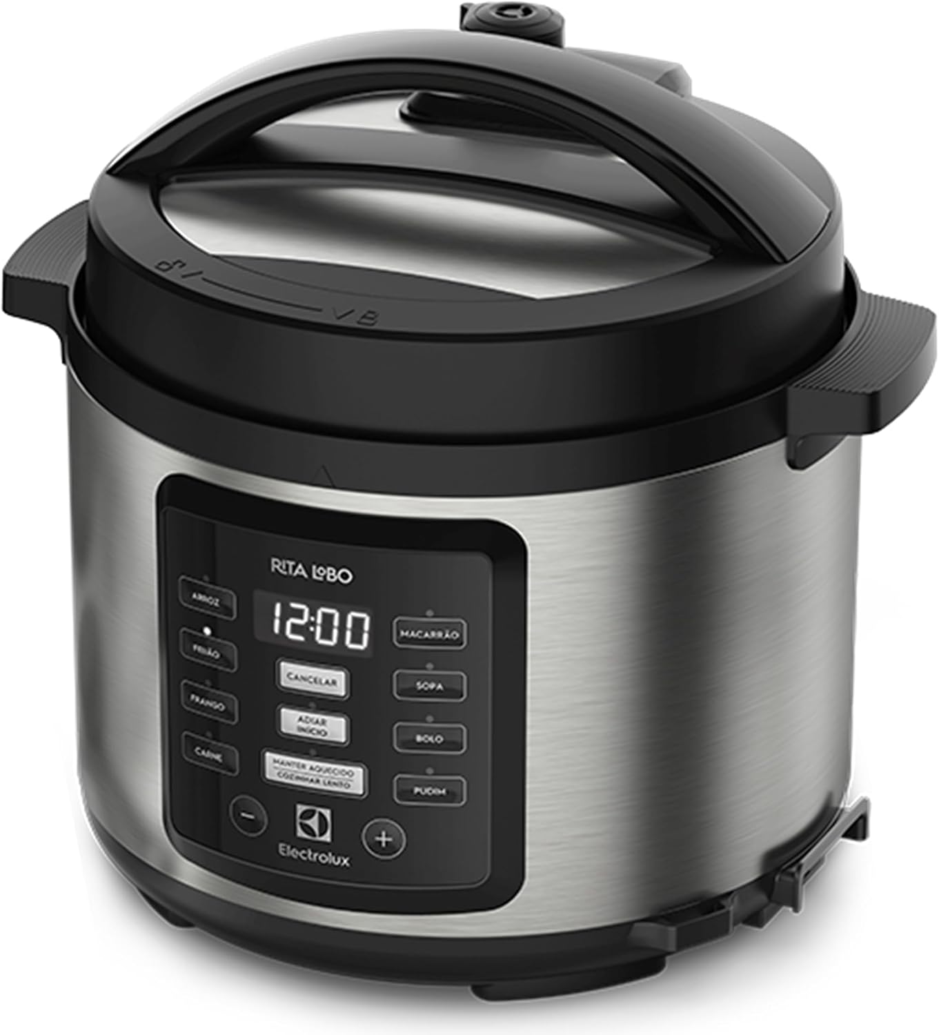 Panela pressão elétrica Electrolux digital capacidade 5L silenciosa segura 10 travas segurança 9 receitas pré-programadas PCC15 inox preto 127v por Rita Lobo Panela pressão elétrica Electrolux digital capacidade 5L silenciosa segura 10 travas segurança 9 receitas pré-programadas PCC15 inox preto 127v por Rita Lobo