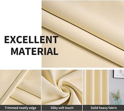 Miniatura 3 de Paneles de cortinas opacas beige para sala de estar, caravana, para viajes, remolques, cámper, cortinas opacas con aislamiento térmico y ojales en