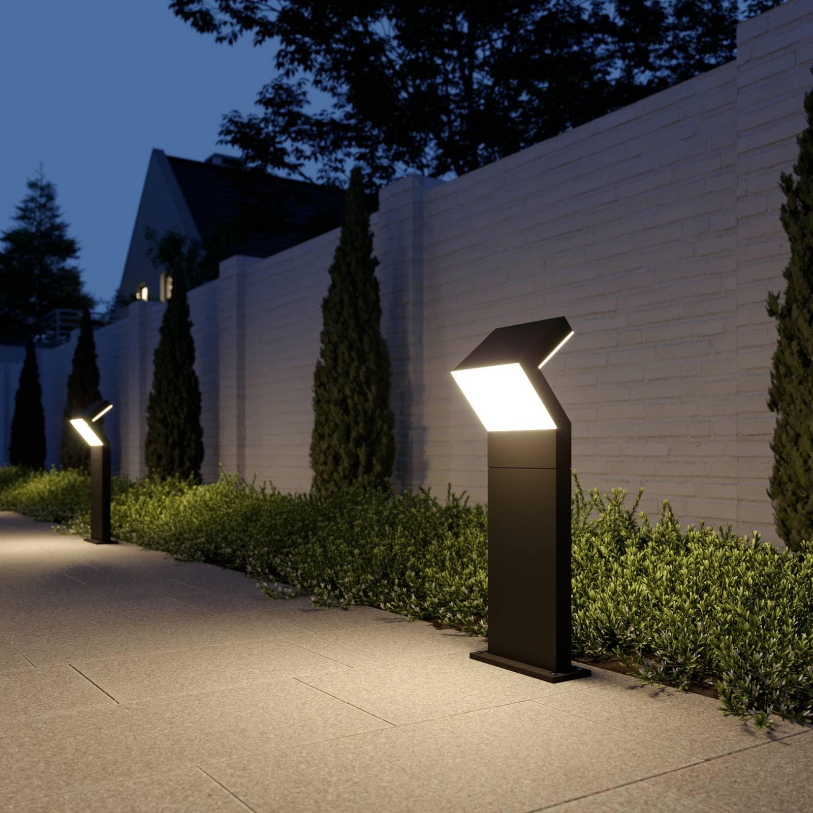 Arcchio Lampada LED da esterni (Moderno) colore Nero, in Alluminio lampadina inclusa lampioncino paletto luminoso lampada viale lampione