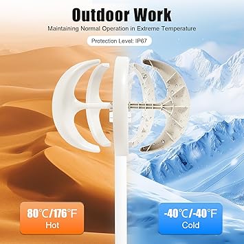 Wind Turbine 12V 600W Wind Turbine Generator White Lantern Vertical Axis Garden Boat Wind Generator 5 Leaves Wind Turbine Kit with Controller