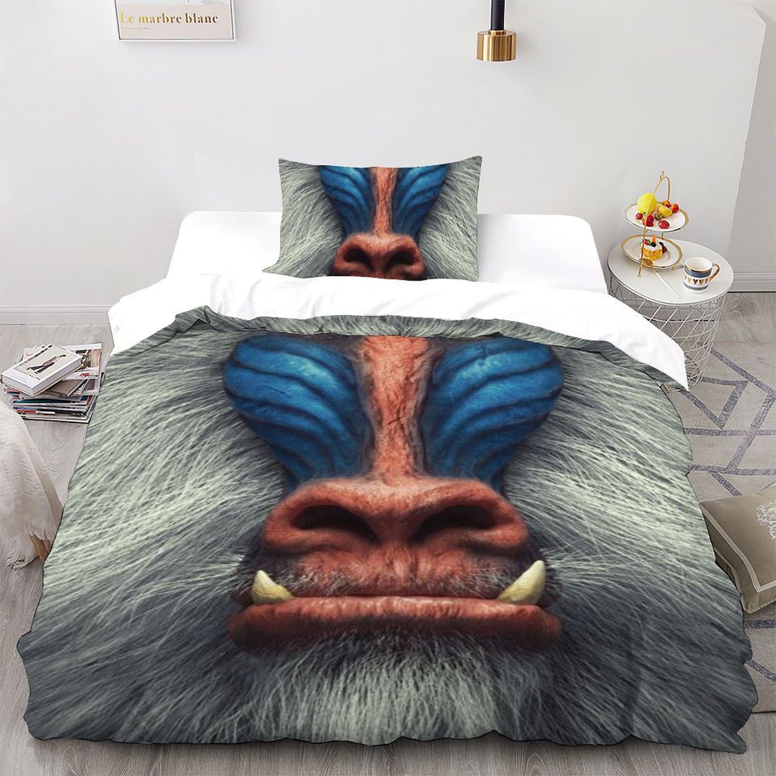 Housse de couette 135x200cm orang-outan pour lit simple enfant