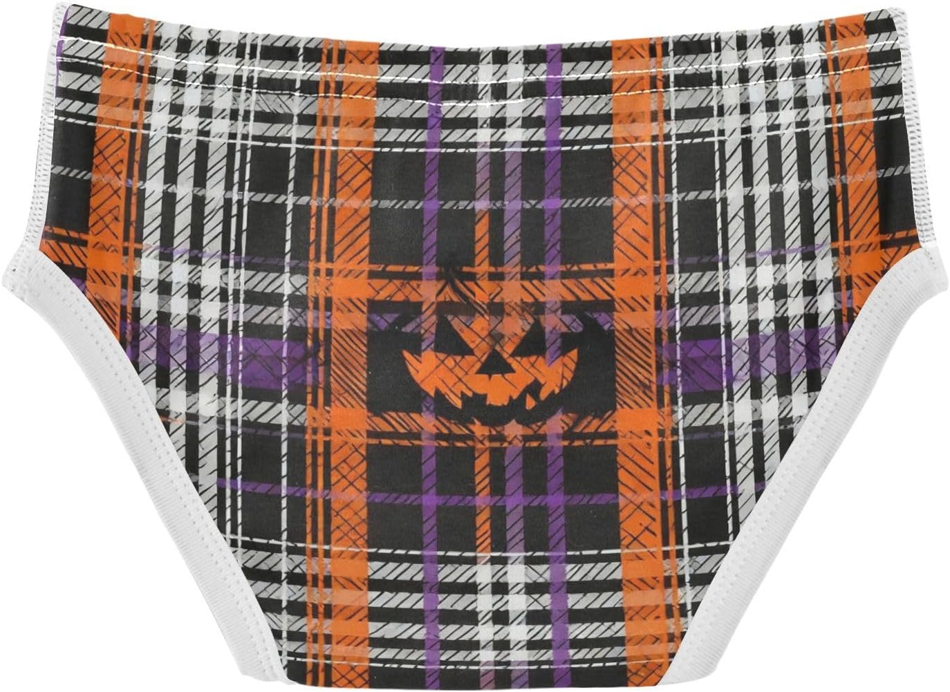 visesunny Boys Training Underwear Halloween Pumpkin Head Plaid Breathe Cotton Potty Briefs Size 2T-8Y for Toddler