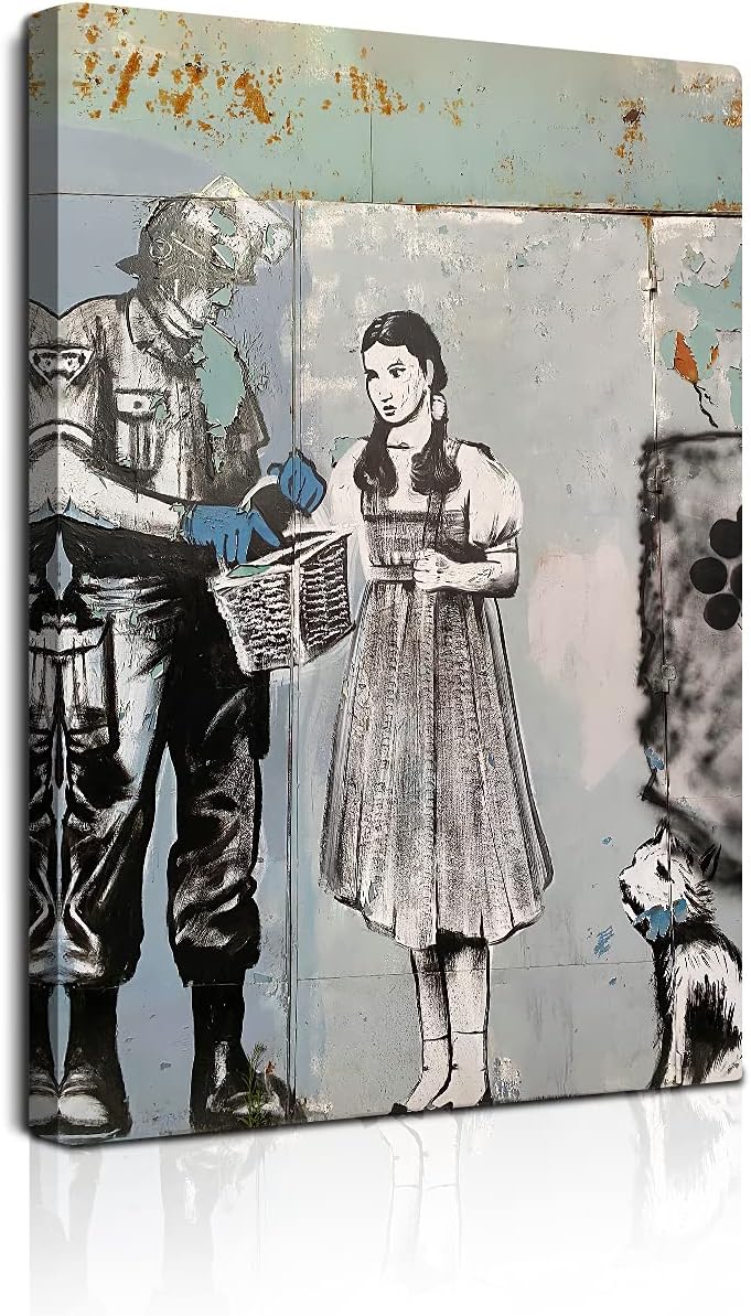 バンクシー 絵画 インテリア 壁掛け イラスト レトロ アメリカン アート 絵 バンクシー アートパネル レトロ 抽象画 フレーム付き Banksy絵 インテリア おしゃれ 壁画 手書きラインアートパネル E 50 70cm 1枚 Faz Co Zm