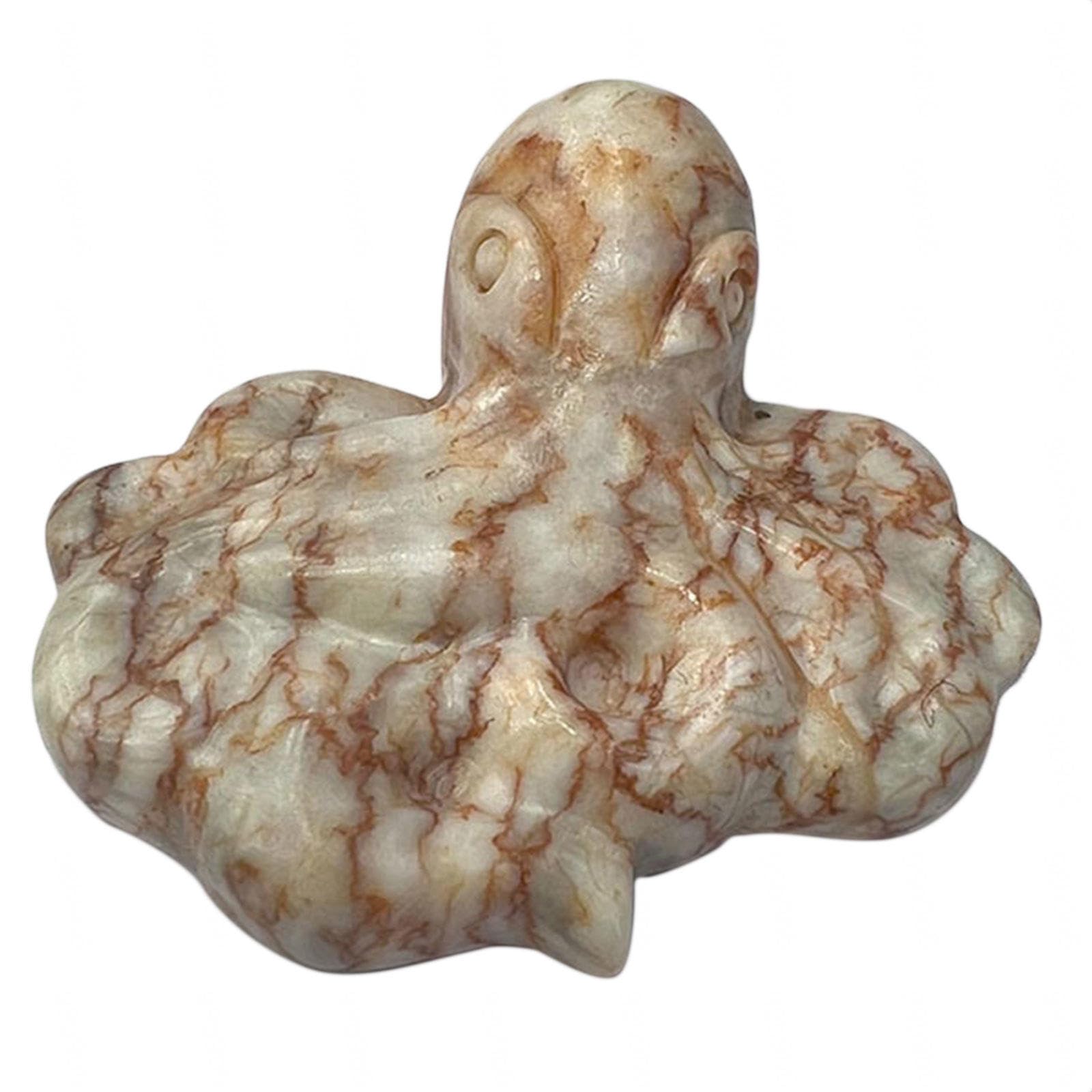 Decoración de Figuras de Pulpo de Cristal Natural Estatua de Tótem Animal Espiritual de Piedra Preciosa Curativa Tallada a Mano Regalo de Buena Suerte Decoración,A