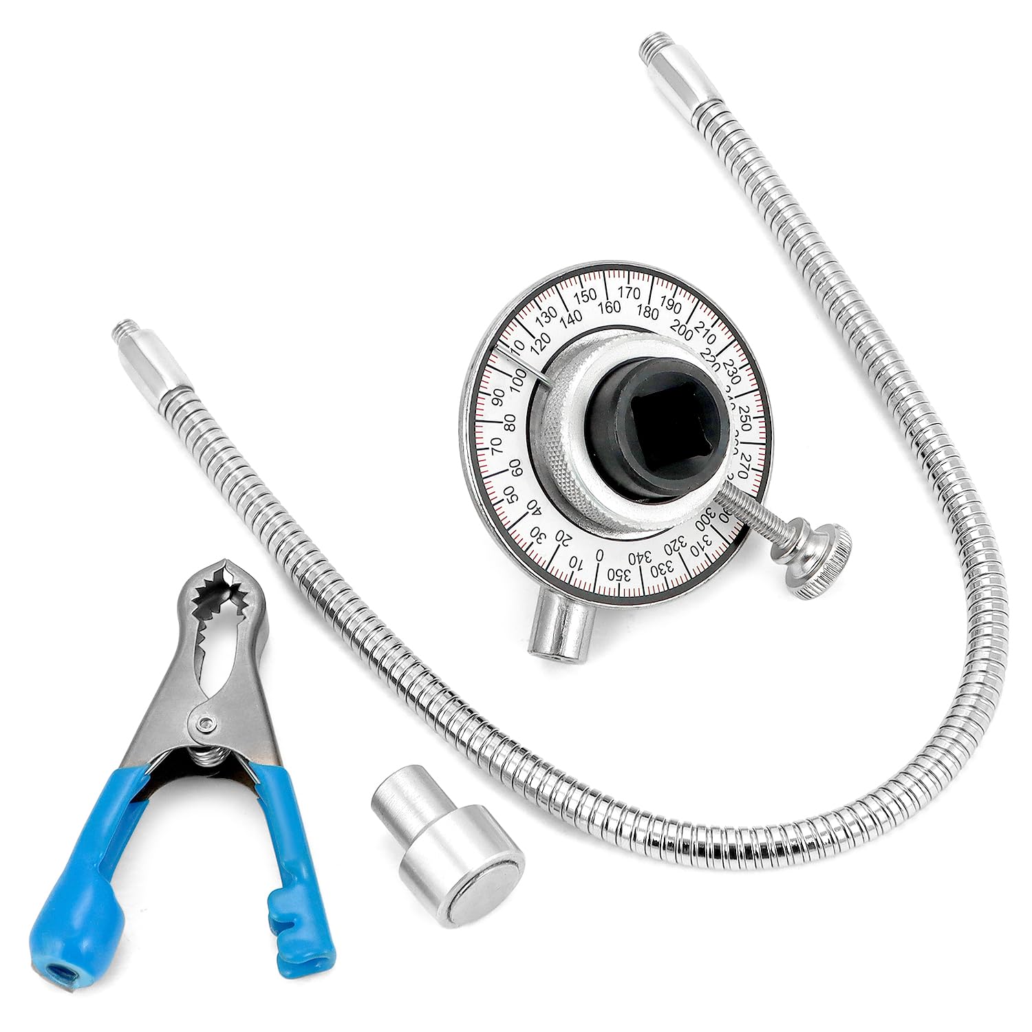 QWORK® Goniometer Torque Wrench 1/2 Inch Magnetic Goniometer, Torque Angle Meter for Torque Wrench