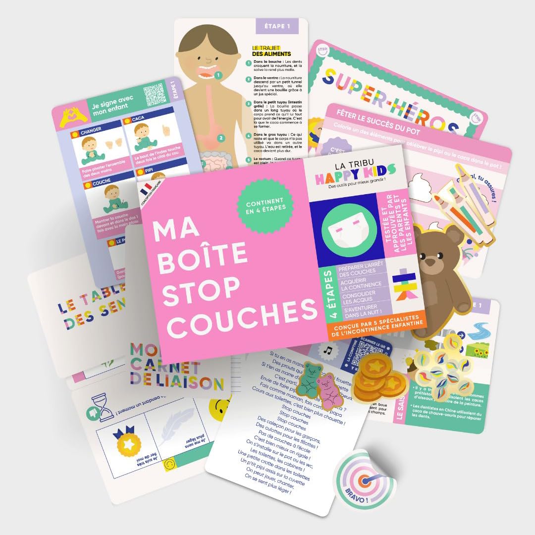 Ma Boîte Stop Couches – Méthode ludique d’acquisition de la propreté dès 2 ans – Kit éducatif en 4 étapes conçu par des spécialistes de l’incontinence infantile