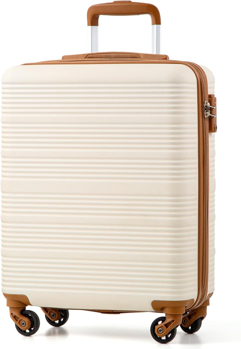 COOLIFE Handgepäck Koffer 55x40x20cm für Ryanair & Easyjet mit 4 Silent Spinner Rädern & TSA-Schloss – ABS-Hartschale, Leicht Handgepäck