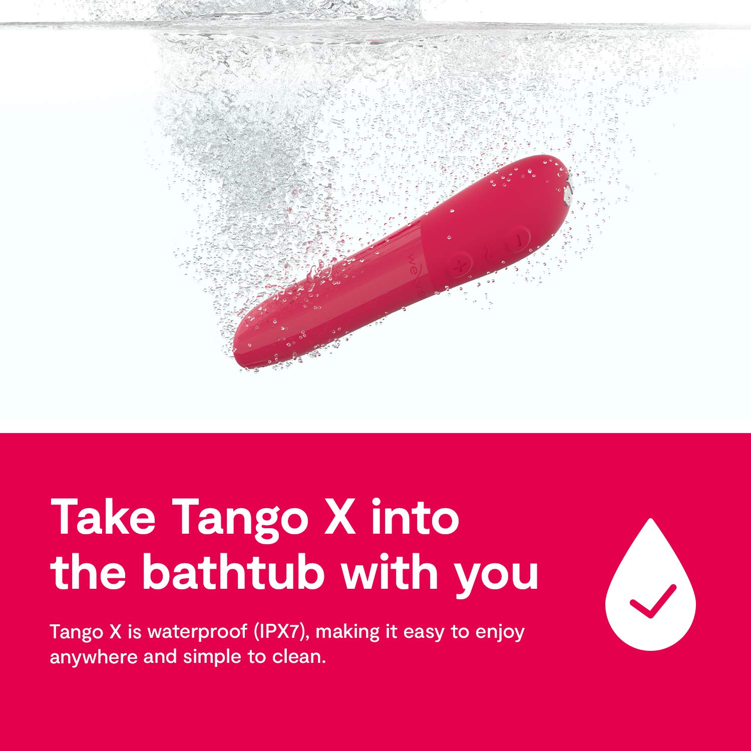 We-Vibe Tango X Vibratore per donna a Rossetto - Sex Toy Portatile Stimolazione Clitoride per Lei - Stimolatore clitorideo - Massaggiatore sessuale per coppie - Impermeabile - Giochi sesso per adulti