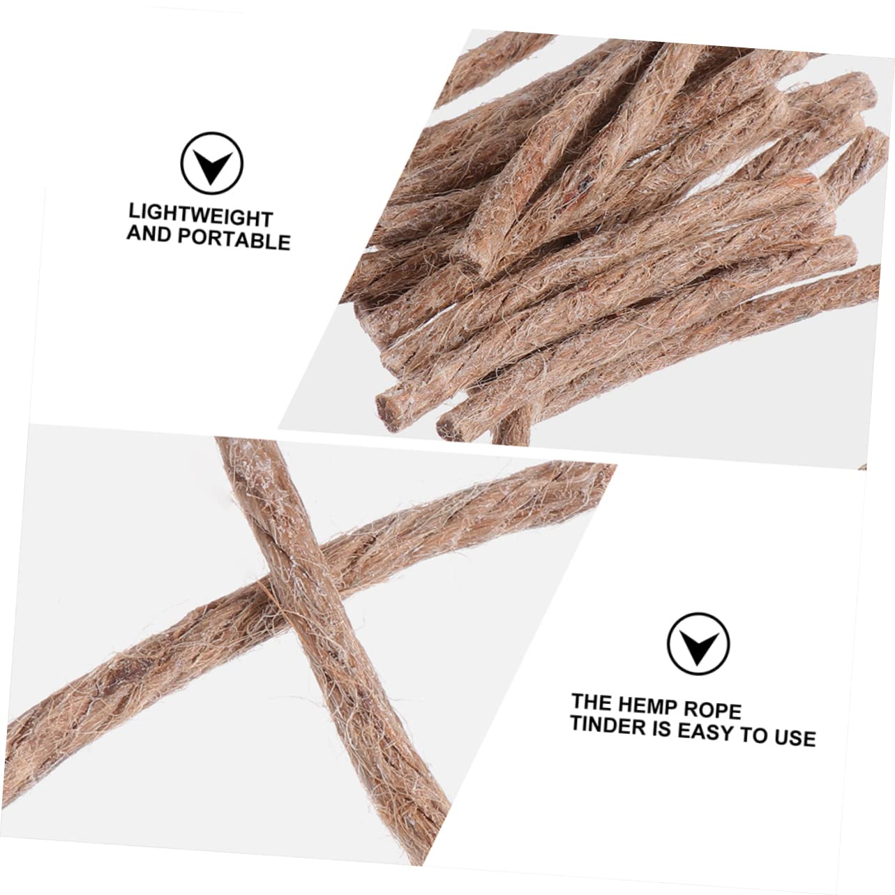 Happyyami 20pcs Rope Camping Wick Practical Fire Starter for Campfires Bbqs and Emergency Situations Outdoor Present for Friends and Family