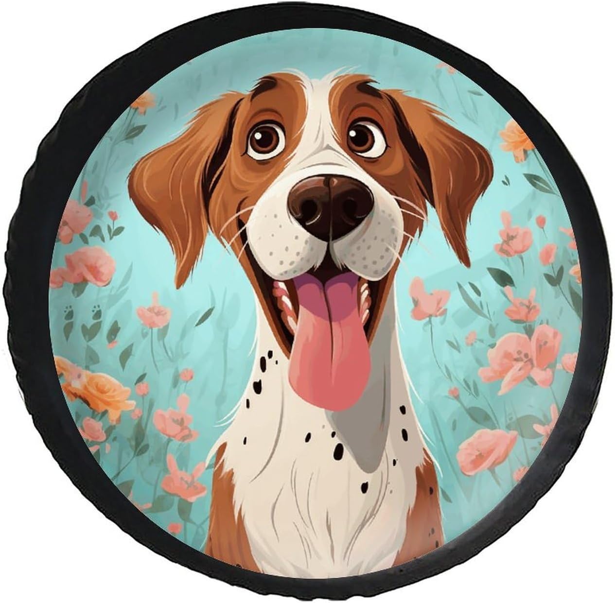 28"-34" Thickening Spare Tire Cover Funny Cats Birds and Flowers Waterproof Leather Tire Wheel Cover for Trailer Jeep RV SUV