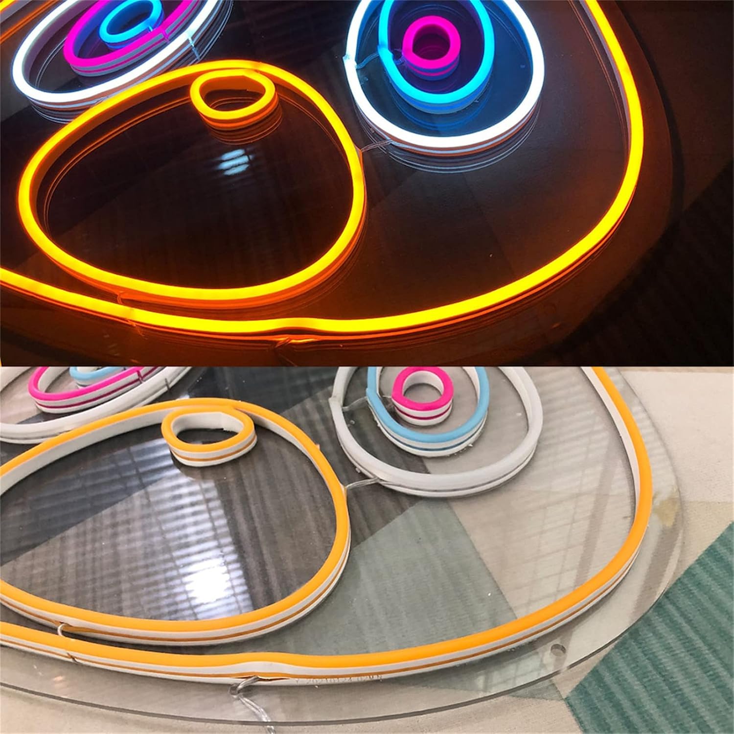 Custom Bear Neon Sign, Cute Neon Sign Night Light Wall Lamp Children's Bedroom Led Room Wall Decor for Bar Birthday Party Neon Light Decorations,50 * 50cm