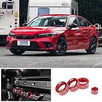 Vista 2 de Cubiertas de perilla de volumen de aire acondicionado de consola central para Honda Civic 2022/Honda CRV 2023, 4 piezas de aleación de aluminio A/C