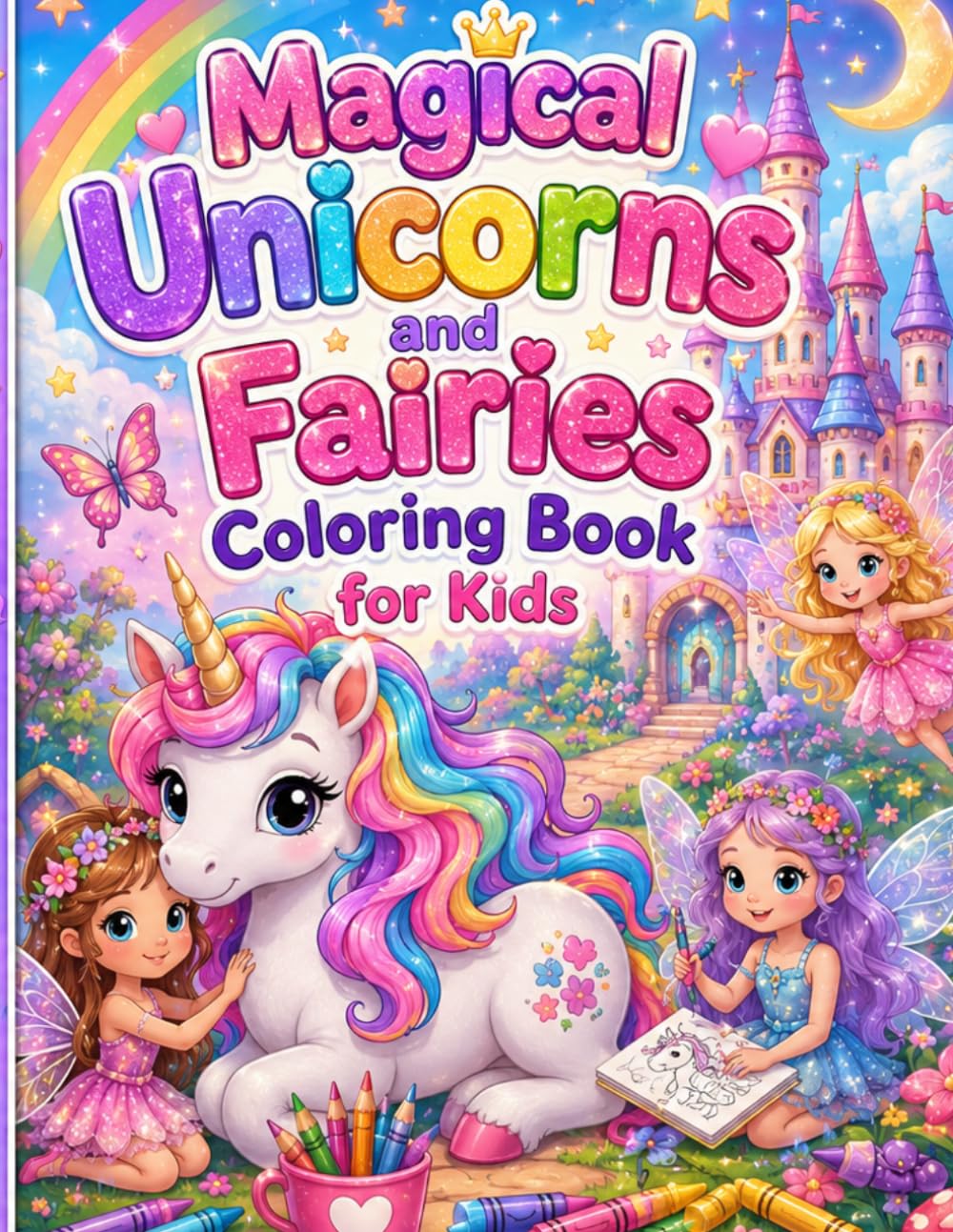 Magical Unicorns and Fairies Coloring Book for Kids: Cute and Easy Coloring Pages for Kids with Magical Unicorns and Fairies Fantasy Activity Book ... Fantasy Coloring Pages for Girls and Boys