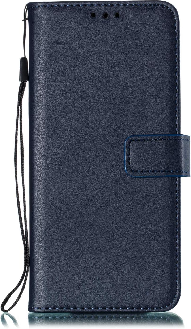 for Samsung Galaxy S3 Mini / 8190 Wallet Case,PU Leather Flip Cover with Card Slots,Stand,Magnetic Closure,Wrist Strap,Shockproof Full-Body Protective Phone Case-Blue