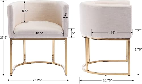 Miniatura 15 de Silla de comedor tapizada, moderna silla lateral de barril, sillas de comedor tapizadas, cómoda silla auxiliar de cocina para sala de estar, color