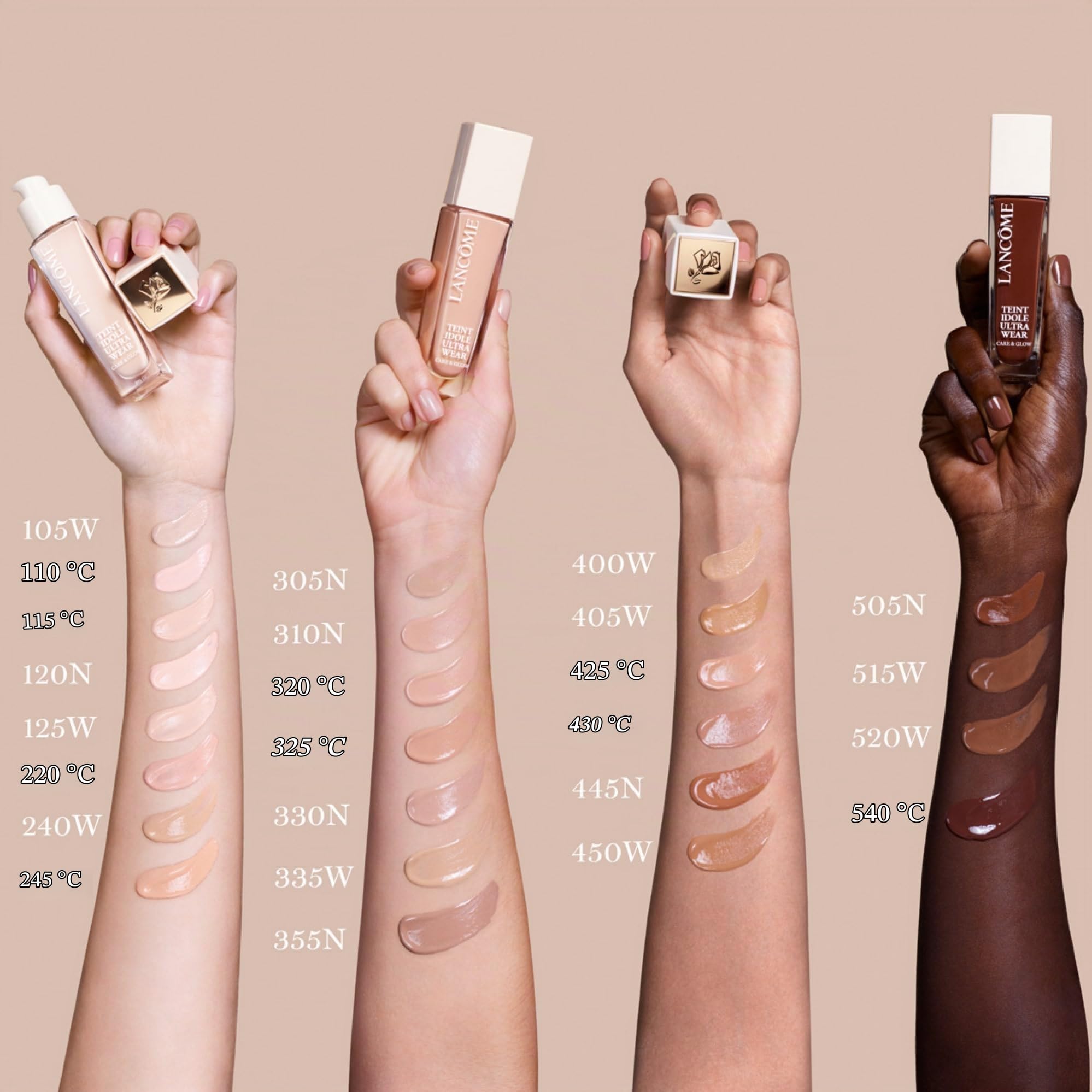 Trucco della marca Lancome: base fluida per viso, Teint Idole Ultra Wear Base Care&Glow 430C (30 millilitri)