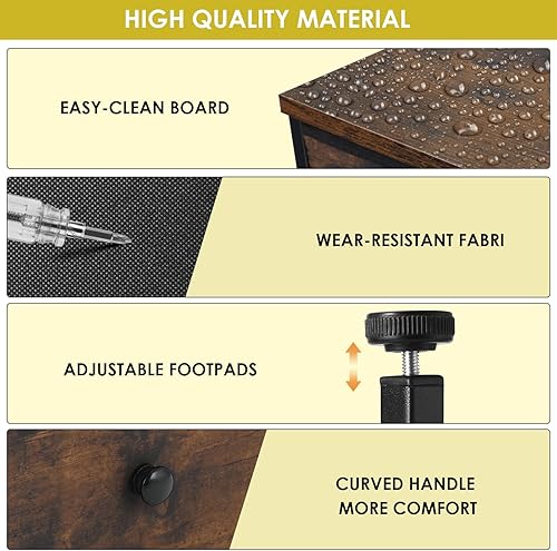 Miniatura 5 de Arlopu Cómoda de 12 cajones, torre de almacenamiento de tela de 6 capas ampliada de 35.2 pulgadas con contenedores de tela con impresión