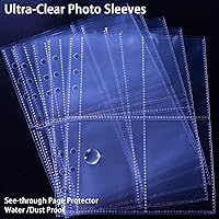 Vista 7 de Paquete de 30 fundas para carpeta A5 de 6 anillos con 240 bolsillos, fundas para tarjetas de intercambio de 2.5 x 3.5 pulgadas, protector de página