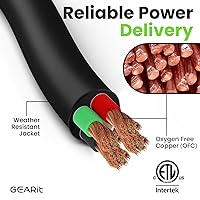 Vista 3 de GearIT Cable de alimentación portátil 14/4 14 AWG (100 pies – 4 conductores) SOOW 600V calibre 14 cable eléctrico para motor, luces portátiles
